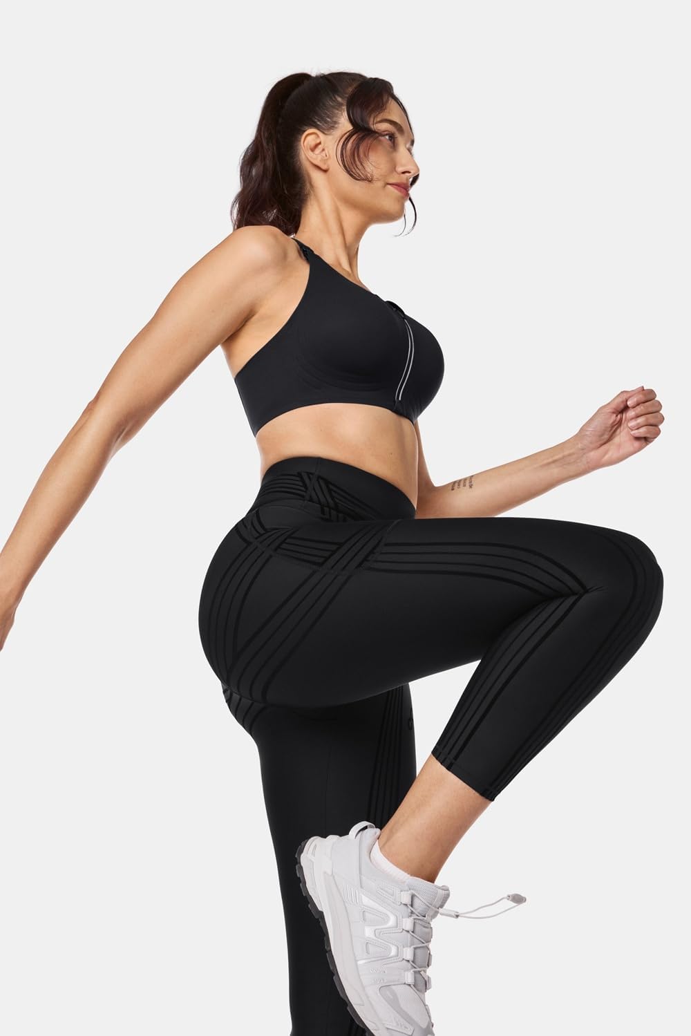 Powerband Resistance Leggings for Women 7 8 Length u2013Sculpting Compression with Built-in Bands Reversible Wear Powerband Resistance Leggings for Women 7 8 Length u2013Sculpting Compression with Built-in Bands Reversible Wear