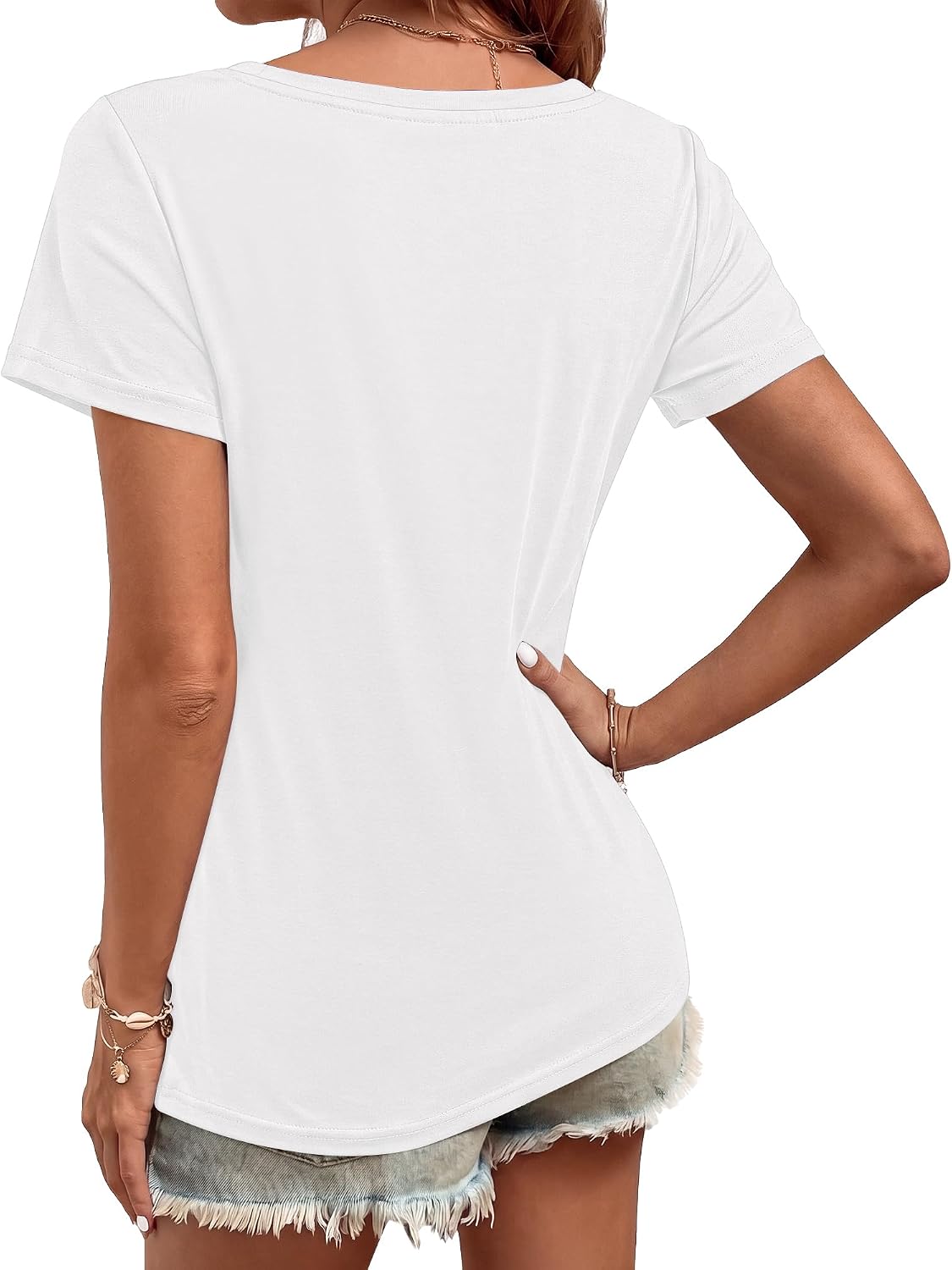 Short Sleeve Shirts for Women V Neck Cotton Casual T-Shirt Summer Tops Tees Short Sleeve Shirts for Women V Neck Cotton Casual T-Shirt Summer Tops Tees