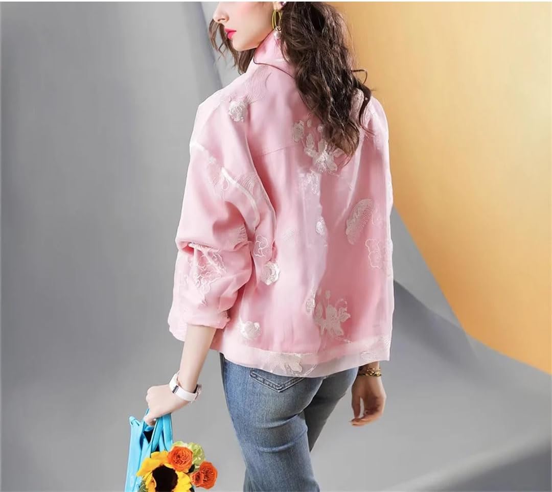 Women's Mesh Splicing Oversized Loose Casual Jacket Tops Women's Mesh Splicing Oversized Loose Casual Jacket Tops