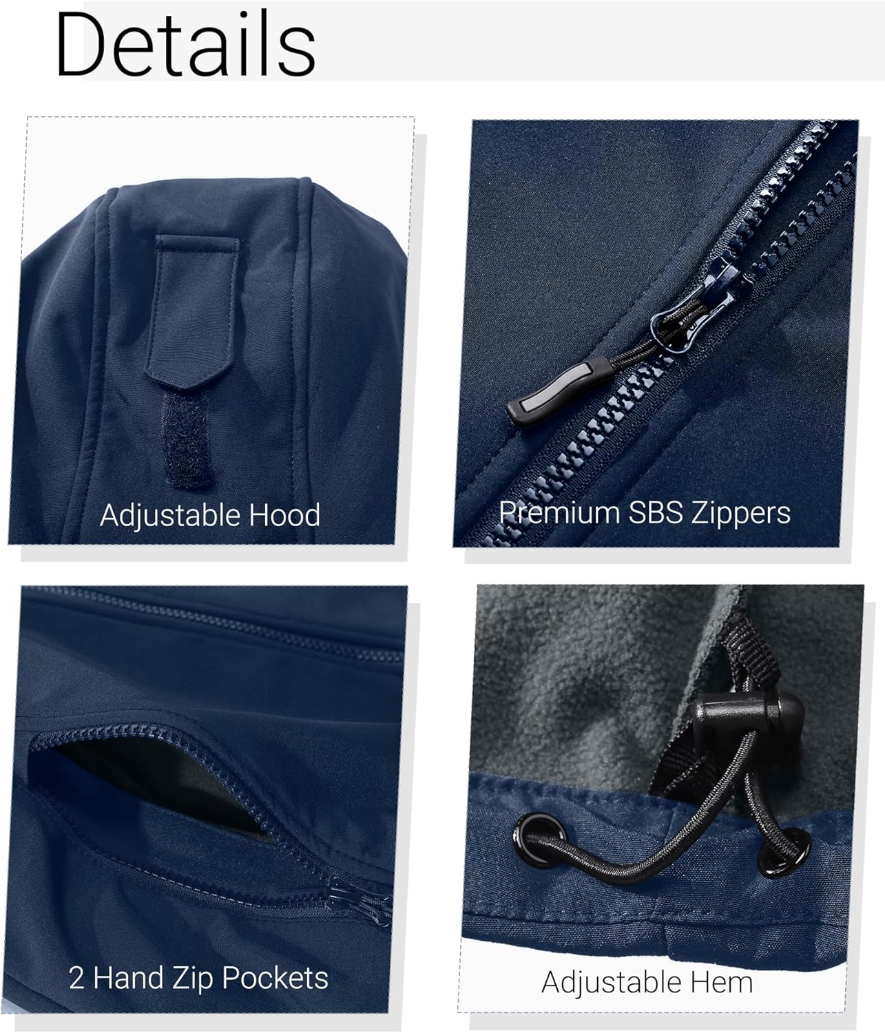 Women's Softshell Jacket with Removable Hood Insulated Windbreaker Waterproof Warm Fleece Lined Coat Women's Softshell Jacket with Removable Hood Insulated Windbreaker Waterproof Warm Fleece Lined Coat