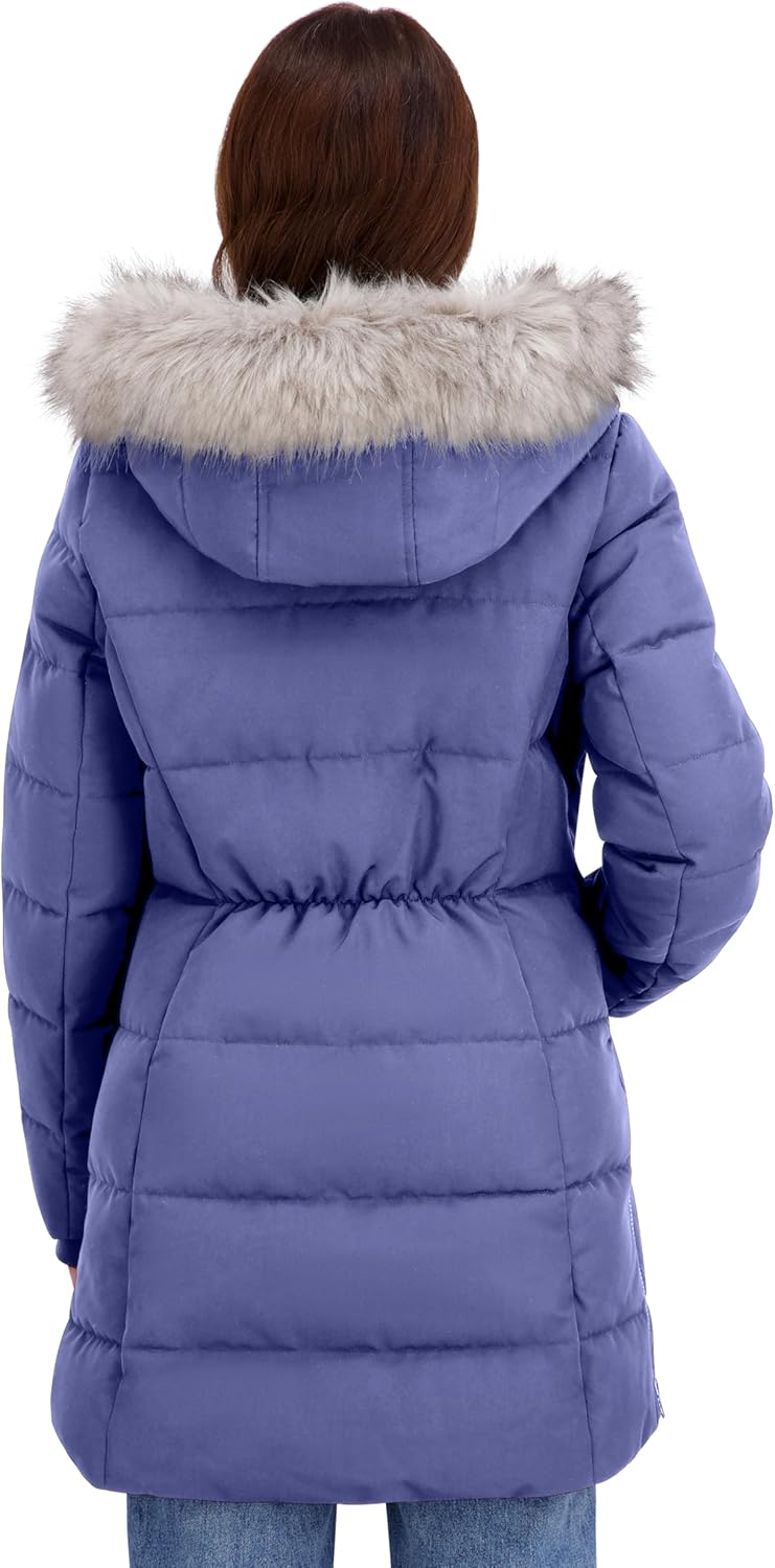 Women's Heavyweight Puffer Jacket-Faux Fur-Lined Hood Wind &amp Water-Resistant Winter Coat