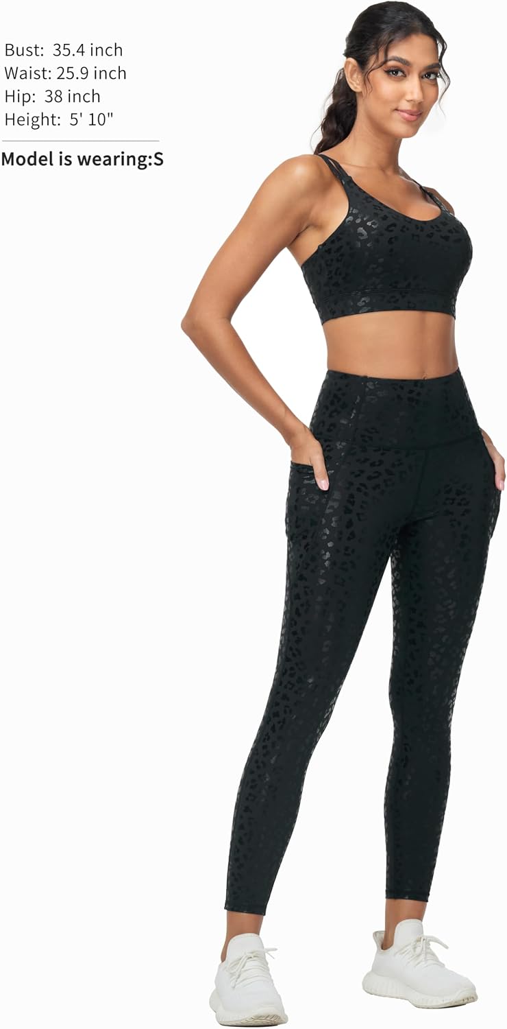 Women's Yoga Pants with Pockets High Waist Athletic Leggings | Tummy control, 2 pockets, 4-way stretch, Sweat wicking, Soft, Breathable, for pilates, yoga, workout or daily