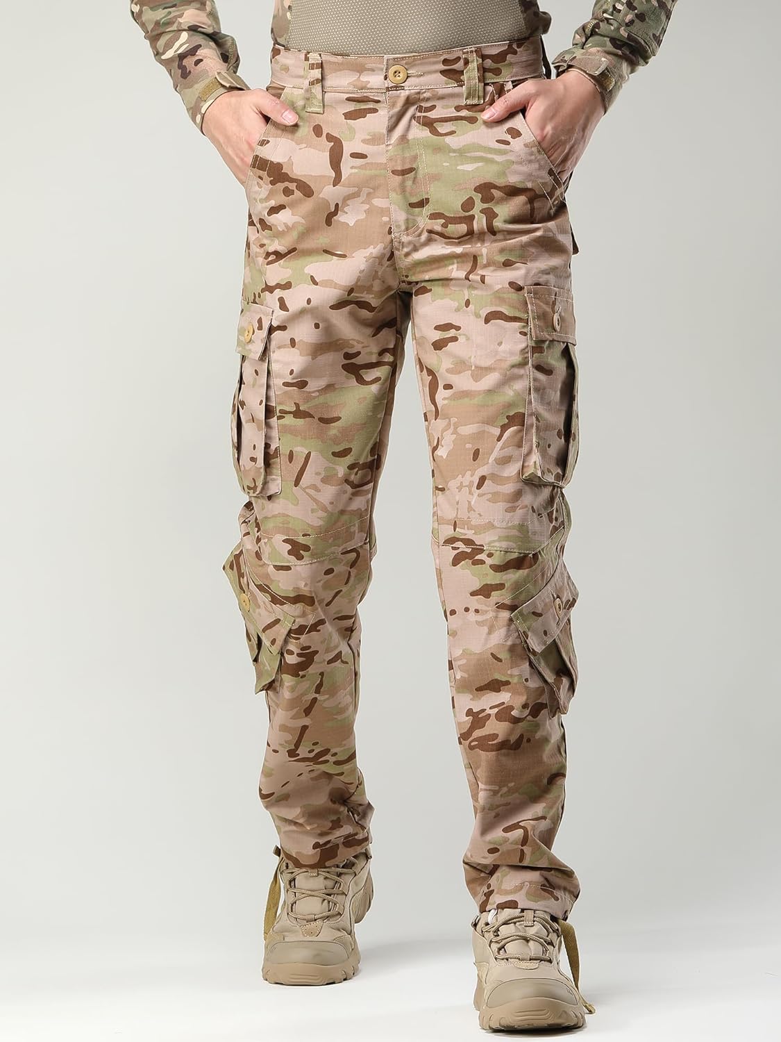 Men's Camo Cargo Work Pants Ripstop Lightweight Wild Army Military BDU Outdoor Trousers with 8 Pocktets No Belt Men's Camo Cargo Work Pants Ripstop Lightweight Wild Army Military BDU Outdoor Trousers with 8 Pocktets No Belt