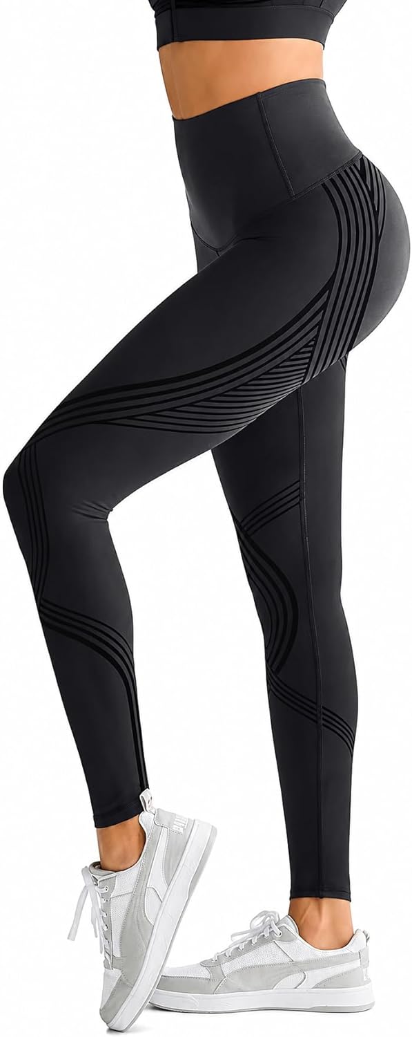 Resistance Band Leggings for Women High Waisted Compression Leggings with Built-in Resistance Bands &amp Tummy Control