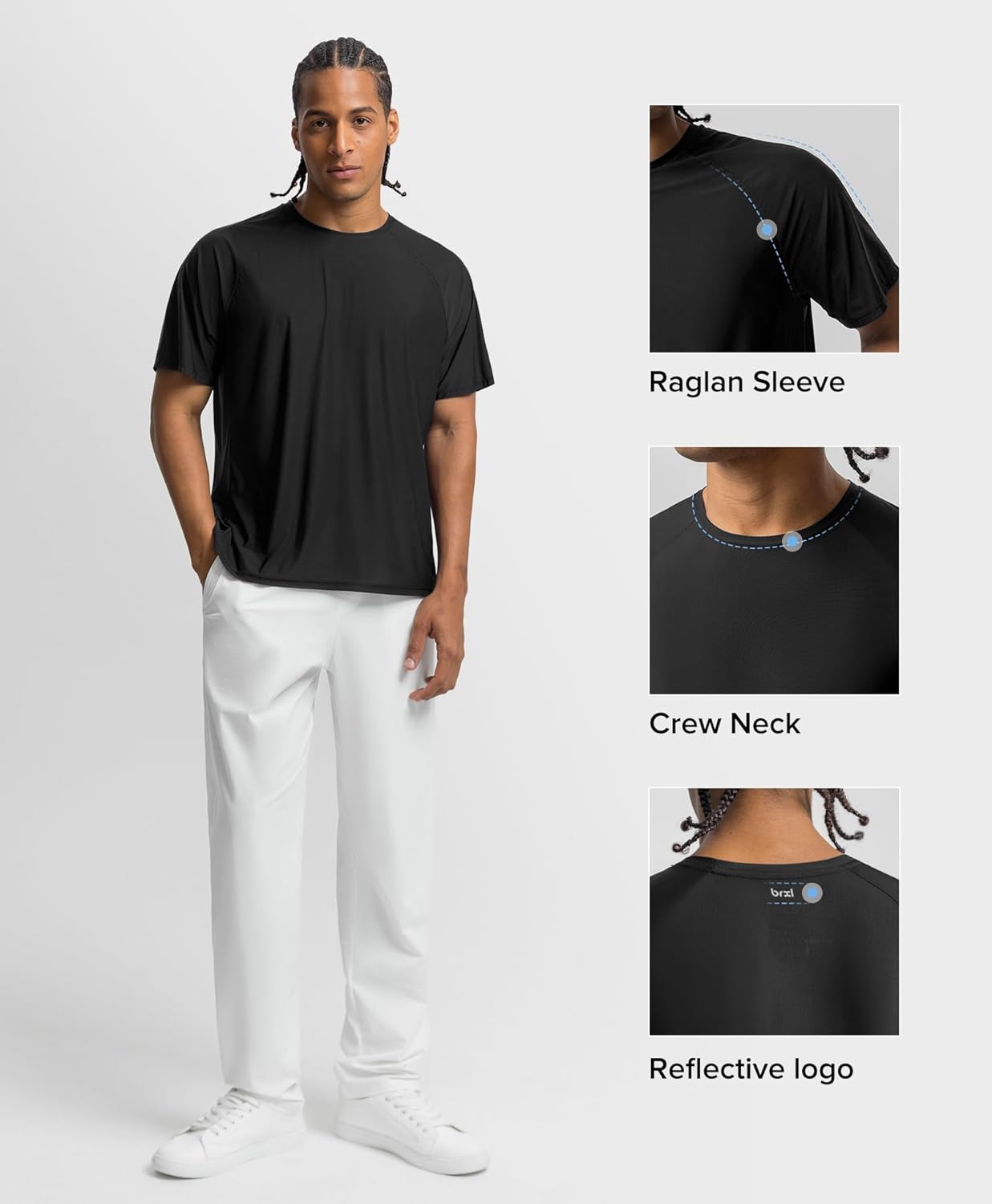 Men's Running Shirts Quick Dry Lightweight Breathable Cooling Short Sleeve T-Shirts Workout Athletic