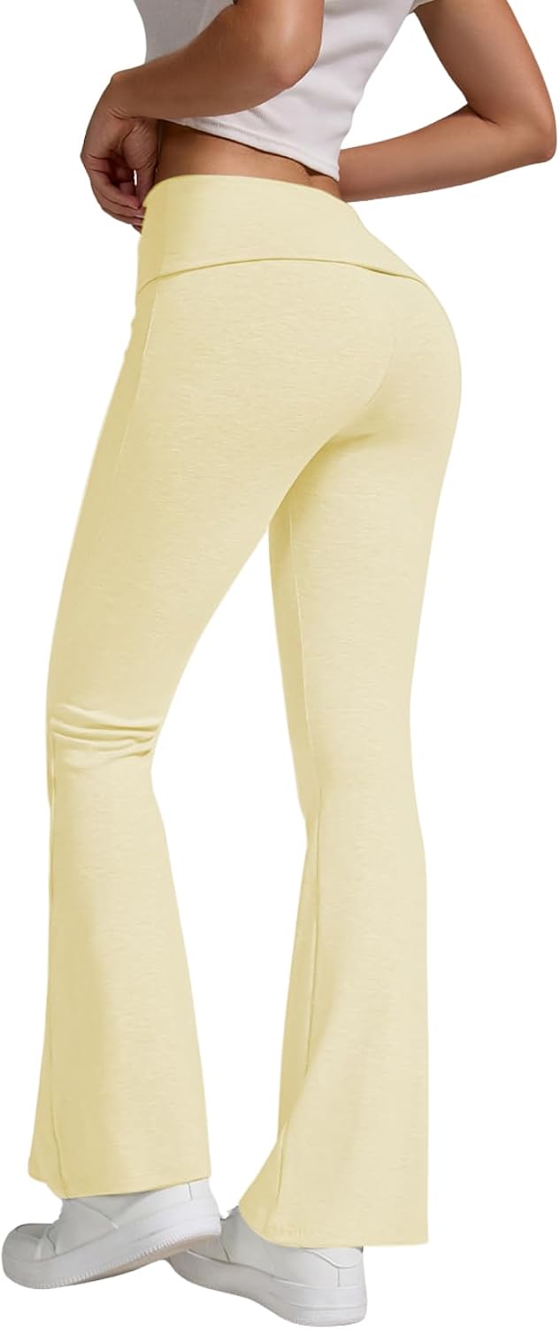 Leggings for Women Casual Exercise Low Waisted Stylish Yoga Long Flare Leggings for Gyms and Fashionable Outfits