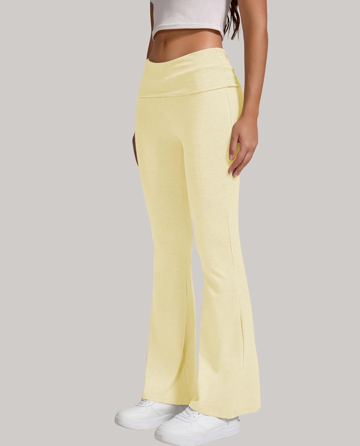 Leggings for Women Casual Exercise Low Waisted Stylish Yoga Long Flare Leggings for Gyms and Fashionable Outfits