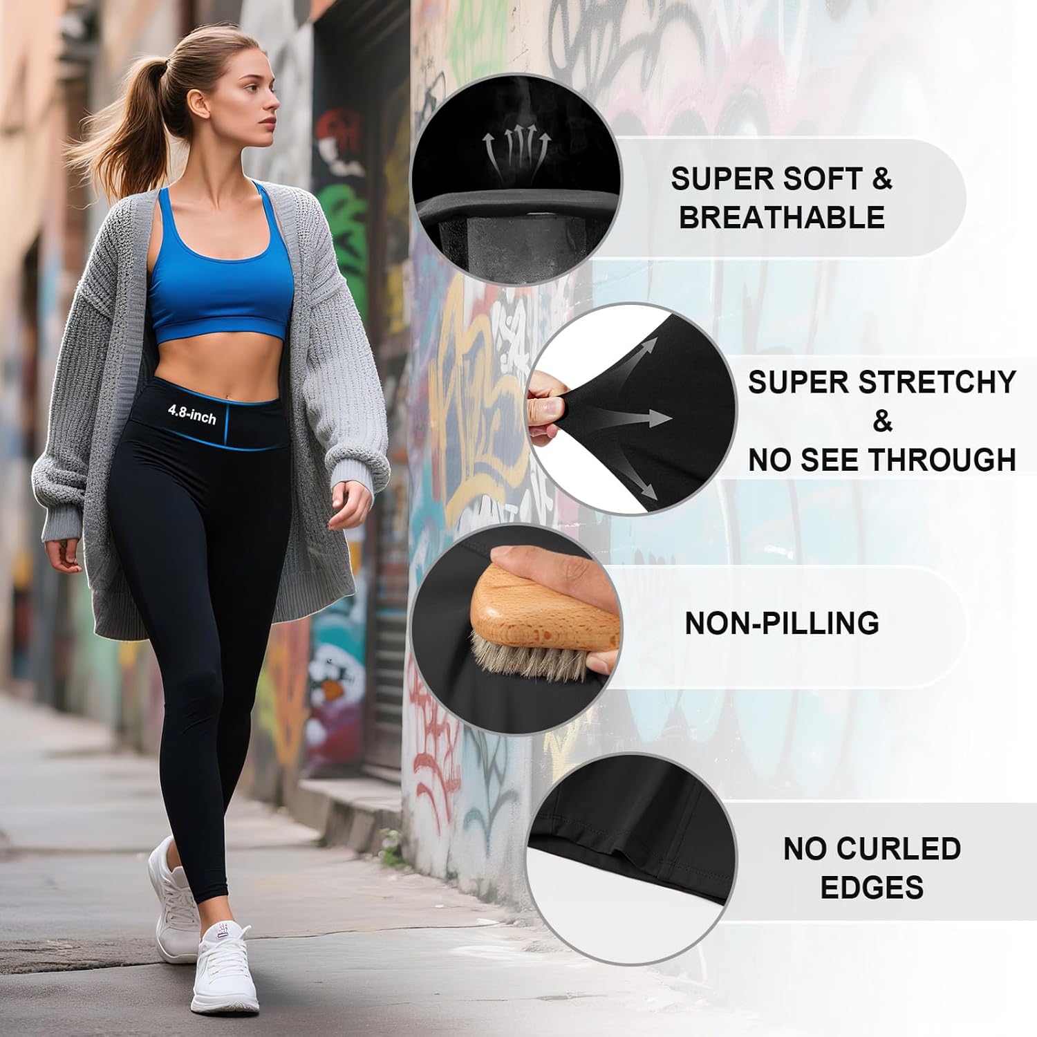High Waisted Leggings for Women Tummy Control Soft Workout Yoga Pants Full Length & Capri