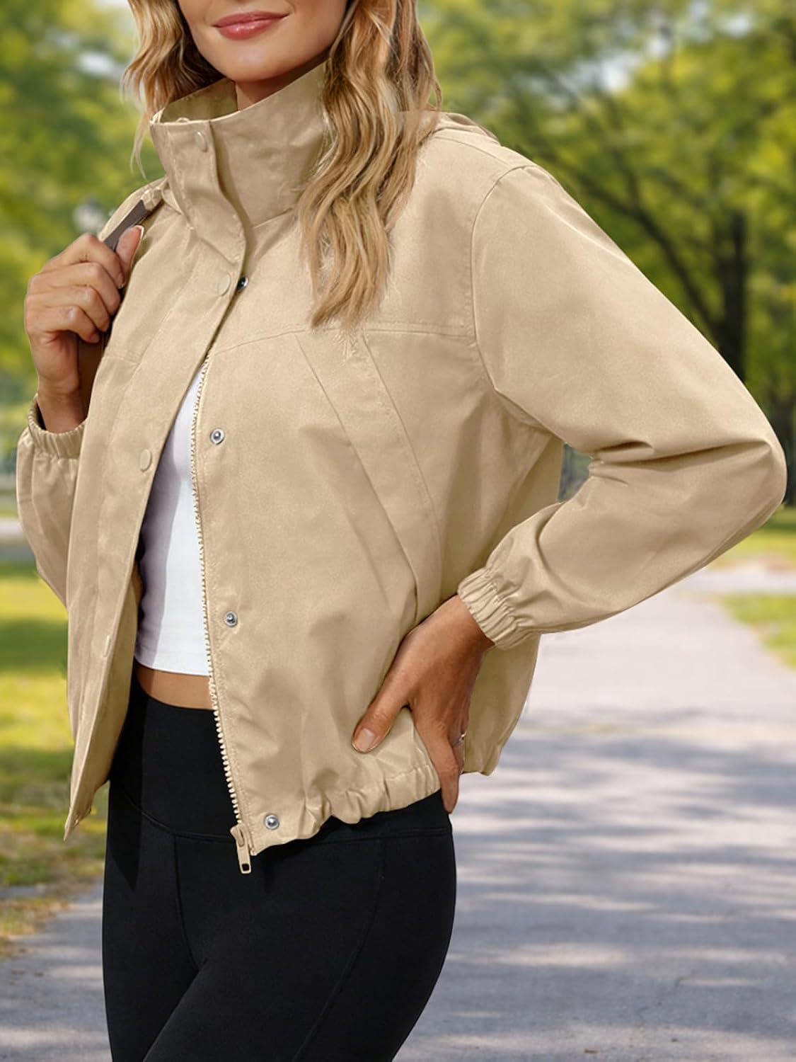 Womens Lightweight Jacket Windbreaker Hooded Athletic Sun Protection Outerwear Hiking Jackets Spring Coats