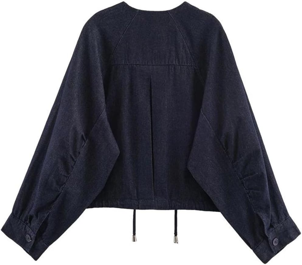 Women's Vintage Washed Jacket O Collar Zipper Loose Commute Casual Coat Women's Vintage Washed Jacket O Collar Zipper Loose Commute Casual Coat