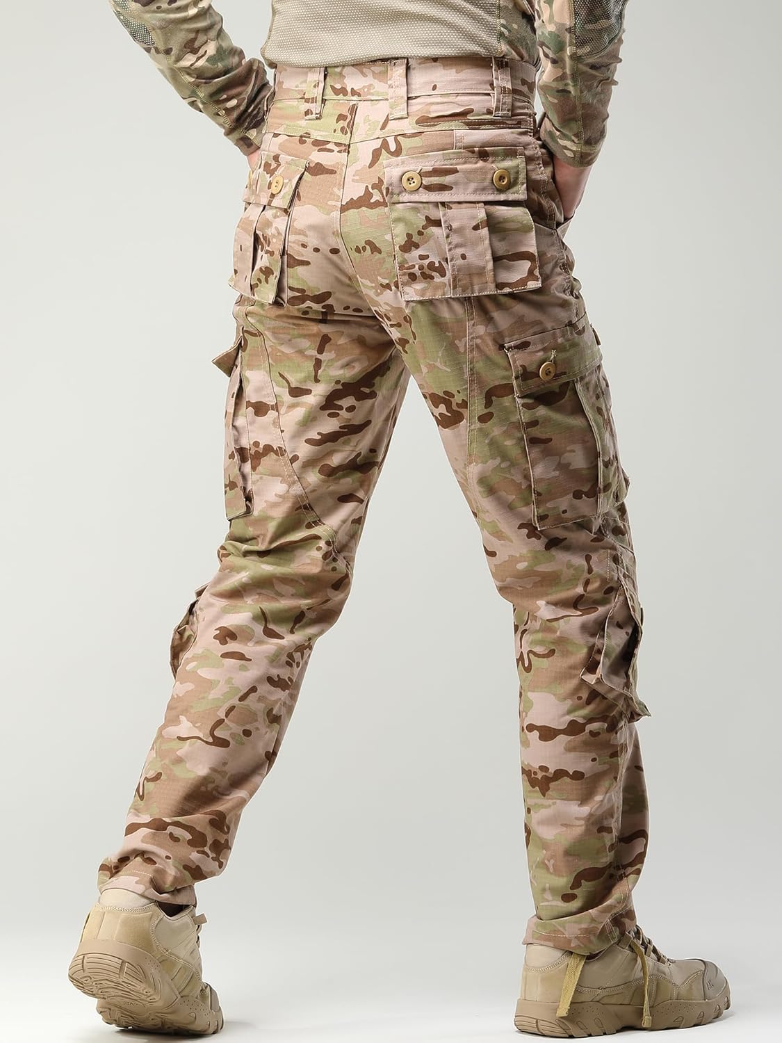 Men's Camo Cargo Work Pants Ripstop Lightweight Wild Army Military BDU Outdoor Trousers with 8 Pocktets No Belt Men's Camo Cargo Work Pants Ripstop Lightweight Wild Army Military BDU Outdoor Trousers with 8 Pocktets No Belt