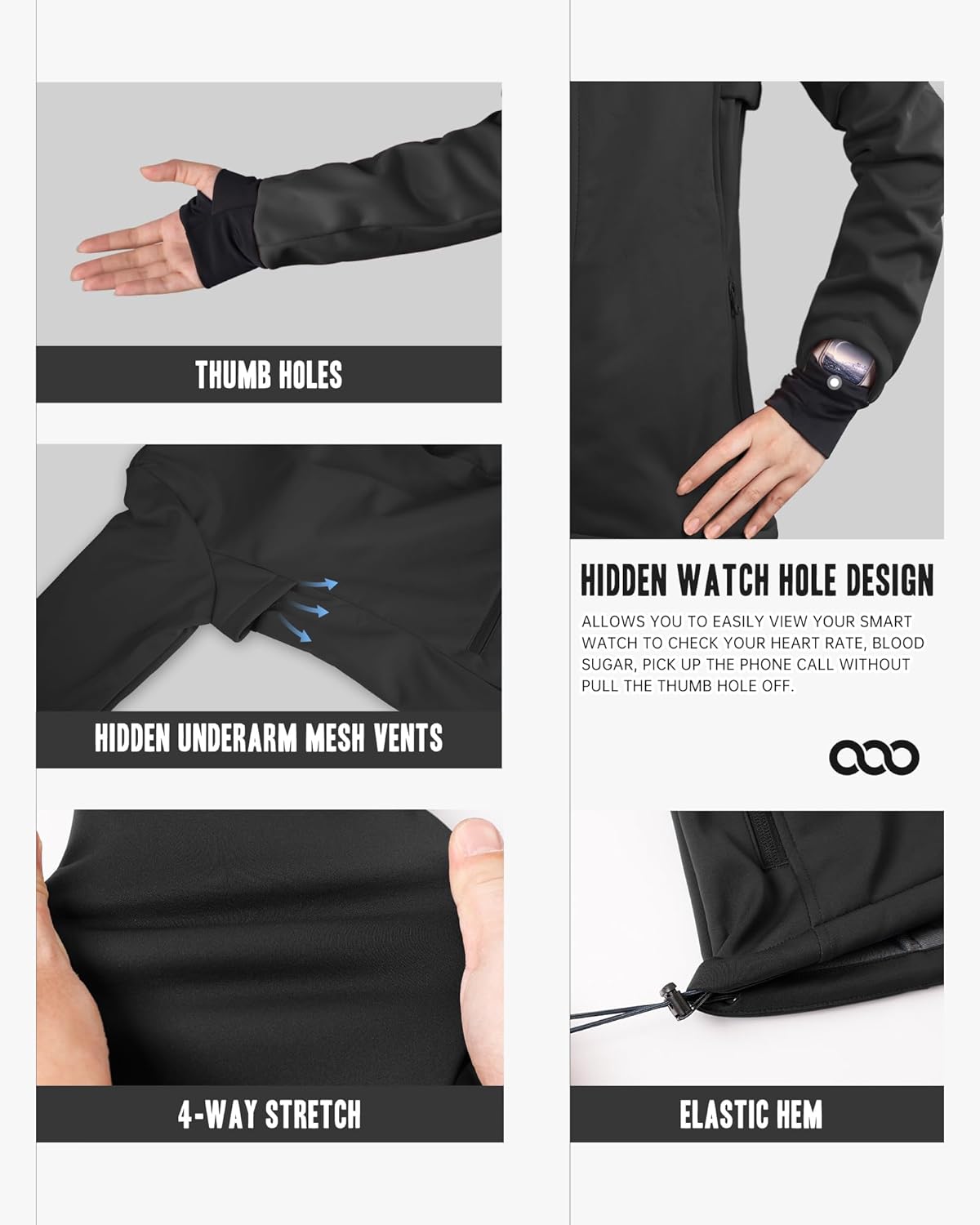 Women's Waterproof Fleece Running Jacket Zip Up Athletic Winter Cold Weather Workout Cycling Track Jackets