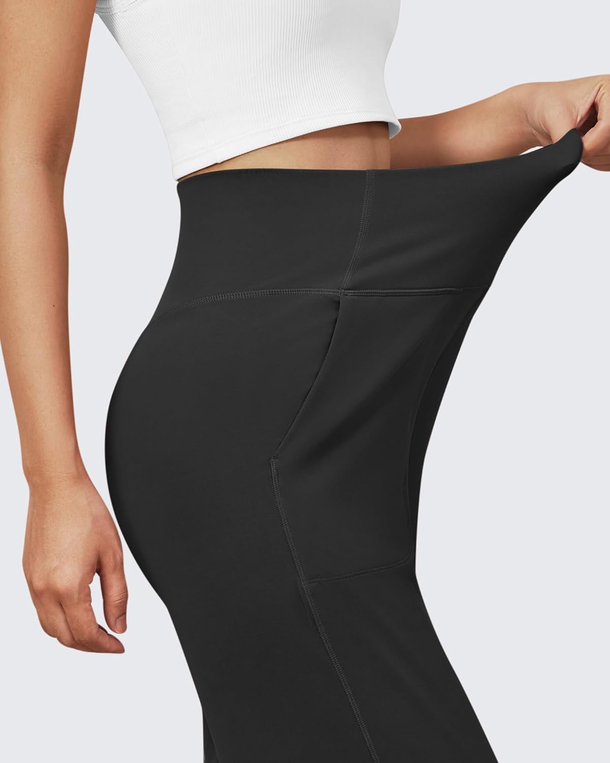 High Stretch Yoga Pants Women Soft High Waisted Casual Wide Leg Pants with Pockets