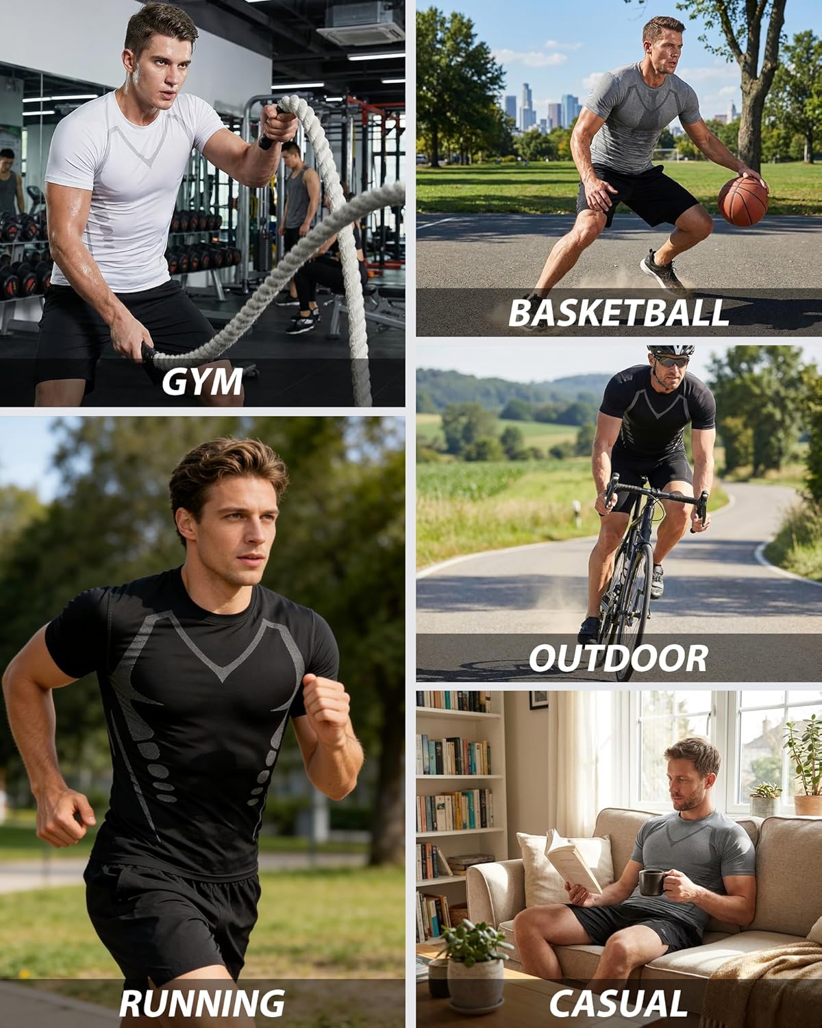 Workout Shirts for Men Quick Dry Athletic Gym Active T Shirt for Running Breathable Outdoor Training Shirts Workout Shirts for Men Quick Dry Athletic Gym Active T Shirt for Running Breathable Outdoor Training Shirts