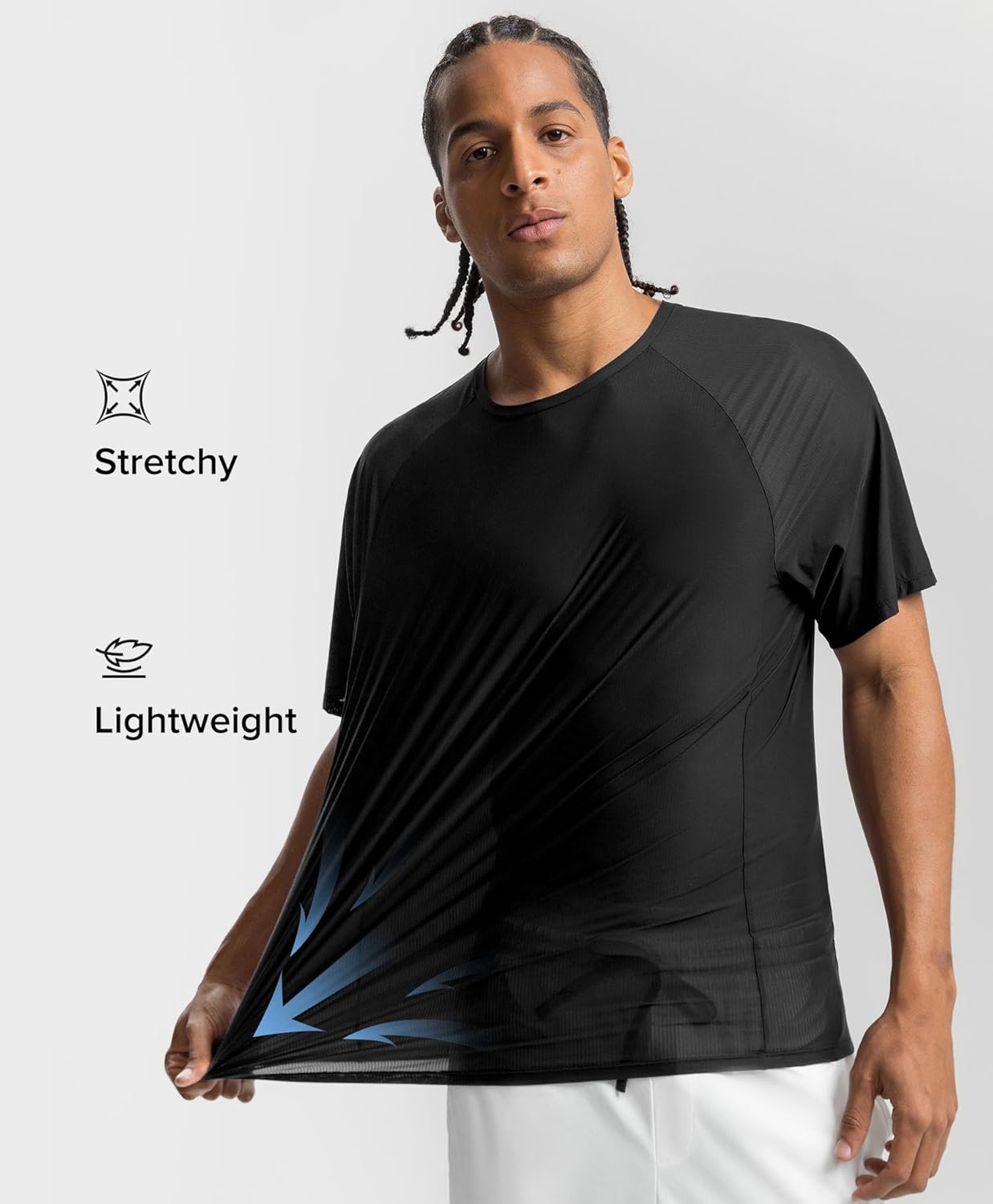Men's Running Shirts Quick Dry Lightweight Breathable Cooling Short Sleeve T-Shirts Workout Athletic